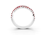 White gold Pavé Round Ruby Infinity Twist Band with Shared Prong Setting_9