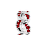 White gold Pavé Round Ruby Interlocking Eternity Band with Bezel Prong Setting_11