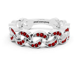 White gold Pavé Round Ruby Interlocking Eternity Band with Bezel Prong Setting_6