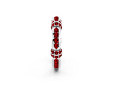 White gold Pavé Round Ruby Link Band with Bezel Setting_20