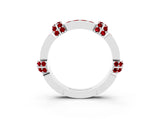 White gold Pavé Round Ruby Link Band with Bezel Setting_33