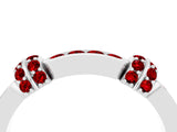 White gold Pavé Round Ruby Link Band with Bezel Setting_34