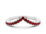 White gold Pavé Round Ruby V-Shaped Chevron Band with Shared Prong Setting_6