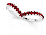 White gold Pavé Round Ruby V-Shaped Chevron Band with Shared Prong Setting_7