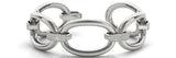 White gold Pavé Round Stone Link Bracelet with Channel Setting