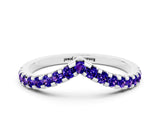 White gold Pavé Round Tanzanite Chevron Band with Shared Prong Setting_6