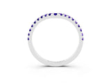 White gold Pavé Round Tanzanite Chevron Band with Shared Prong Setting_9