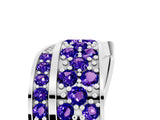 White gold Pavé Round Tanzanite Crossover Band with Bead Prong Setting_11
