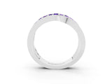 White gold Pavé Round Tanzanite Crossover Band with Bead Prong Setting_9