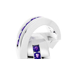 White gold Pavé Round Tanzanite Crossover Band with Channel Setting_11