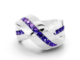 White gold Pavé Round Tanzanite Crossover Band with Channel Setting_6