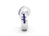 White gold Pavé Round Tanzanite Crossover Band with Channel Setting_8