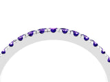 White gold Pavé Round Tanzanite Half Eternity Band with Shared Prong Setting_10