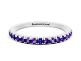 White gold Pavé Round Tanzanite Half Eternity Band with Shared Prong Setting_6