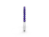 White gold Pavé Round Tanzanite Half Eternity Band with Shared Prong Setting_8