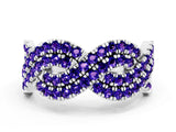 White gold Pavé Round Tanzanite Infinity Twist Band with Shared Prong Setting_10