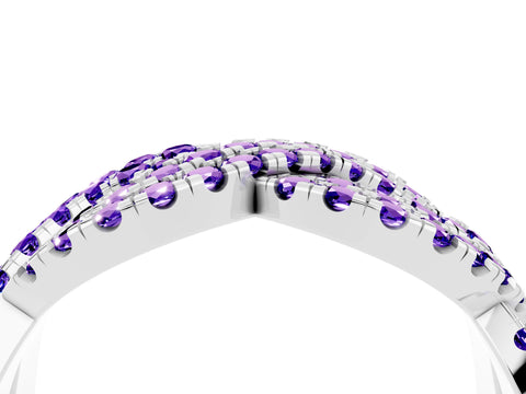 White gold Pavé Round Tanzanite Infinity Twist Band with Shared Prong Setting_10