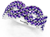 White gold Pavé Round Tanzanite Infinity Twist Band with Shared Prong Setting_11