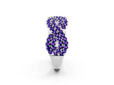 White gold Pavé Round Tanzanite Infinity Twist Band with Shared Prong Setting_12