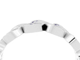 White gold Pavé Round Tanzanite Interlocking Eternity Band with Bezel Prong Setting_10