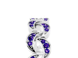 White gold Pavé Round Tanzanite Interlocking Eternity Band with Bezel Prong Setting_11
