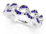 White gold Pavé Round Tanzanite Interlocking Eternity Band with Bezel Prong Setting_7