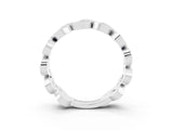 White gold Pavé Round Tanzanite Interlocking Eternity Band with Bezel Prong Setting_9
