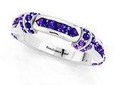 White gold Pavé Round Tanzanite Link Band with Bezel Setting_19