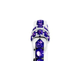 White gold Pavé Round Tanzanite Link Band with Bezel Setting_23