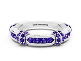 White gold Pavé Round Tanzanite Link Band with Bezel Setting_30