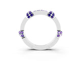 White gold Pavé Round Tanzanite Link Band with Bezel Setting_33