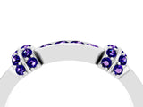 White gold Pavé Round Tanzanite Link Band with Bezel Setting_34