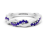 White gold Pavé Round Tanzanite Twist Eternity Band with Shared Prong Setting_42