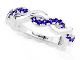 White gold Pavé Round Tanzanite Twist Eternity Band with Shared Prong Setting_43