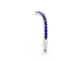 White gold Pavé Round Tanzanite V-Shaped Chevron Band with Shared Prong Setting_8