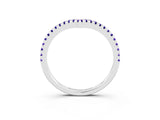 White gold Pavé Round Tanzanite V-Shaped Chevron Band with Shared Prong Setting_9