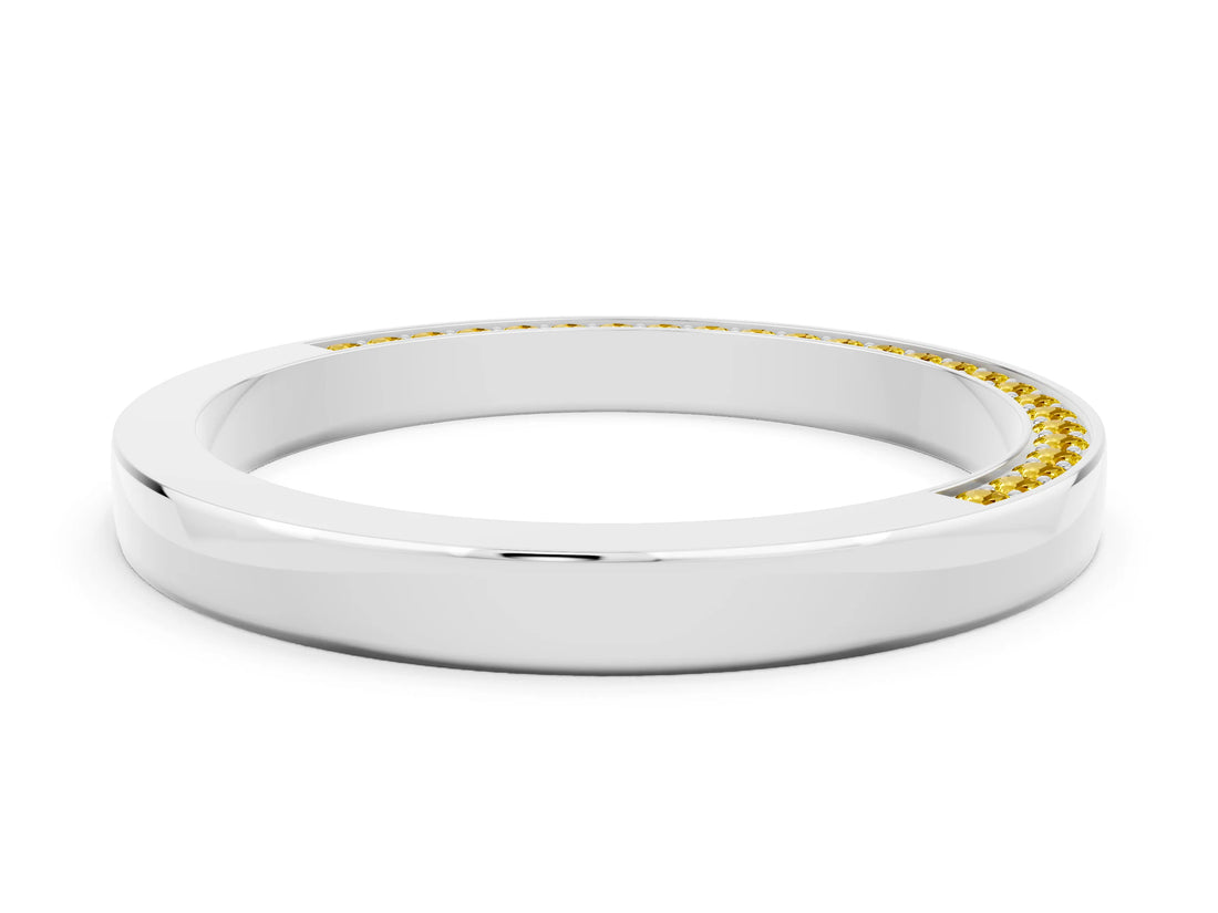 White gold Pavé Round Yellow Sapphire Channel Set Band_30