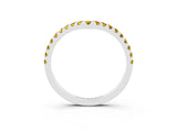 White gold Pavé Round Yellow Sapphire Chevron Band with Shared Prong Setting_21