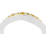 White gold Pavé Round Yellow Sapphire Crossover Band with Bead Prong Setting_10