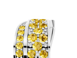 White gold Pavé Round Yellow Sapphire Crossover Band with Bead Prong Setting_11