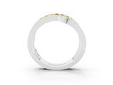 White gold Pavé Round Yellow Sapphire Crossover Band with Bead Prong Setting_9