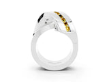 White gold Pavé Round Yellow Sapphire Crossover Band with Channel Setting_21