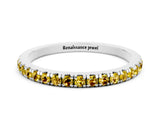 White gold Pavé Round Yellow Sapphire Half Eternity Band with Shared Prong Setting_18