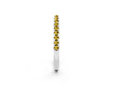 White gold Pavé Round Yellow Sapphire Half Eternity Band with Shared Prong Setting_20