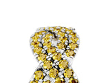 White gold Pavé Round Yellow Sapphire Infinity Twist Band with Shared Prong Setting_11