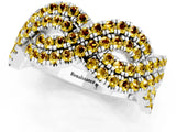 White gold Pavé Round Yellow Sapphire Infinity Twist Band with Shared Prong Setting_11
