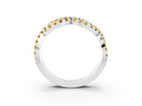 White gold Pavé Round Yellow Sapphire Infinity Twist Band with Shared Prong Setting_15