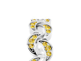 White gold Pavé Round Yellow Sapphire Interlocking Eternity Band with Bezel Prong Setting_11