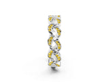 White gold Pavé Round Yellow Sapphire Interlocking Eternity Band with Bezel Prong Setting_8