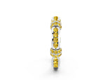 White gold Pavé Round Yellow Sapphire Link Band with Bezel Setting_20